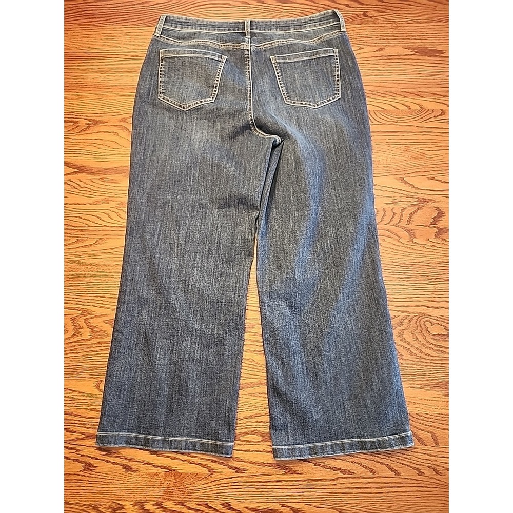 NYDJ Teresa Wide Leg Ankle Jeans Womens Size 12 Dark Wash Lift Tuck Cool Embrace - Picture 4 of 10